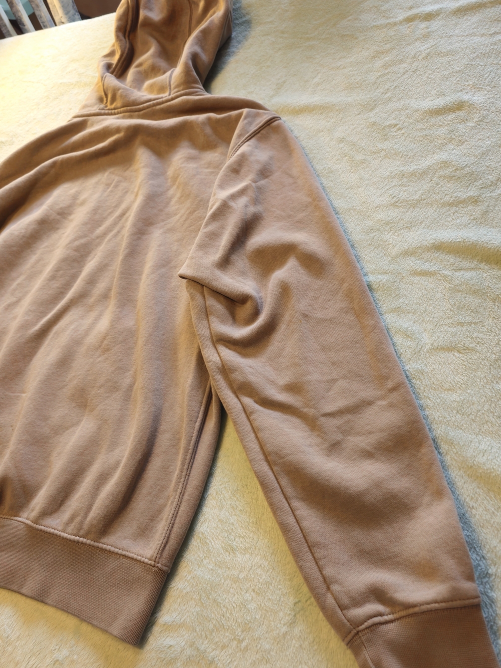 Nike Taupe Mixed-Media Logo Hoodie - Picture 8 of 9